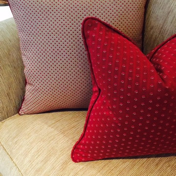 Close up of cushions 2- Contrast piped