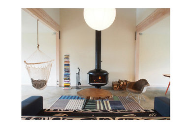 Living room - eclectic living room idea in Portland