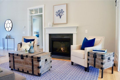 Inspiration for a farmhouse living room remodel in Providence