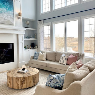 Coastal Modern Living Room, Interior Design Calgary