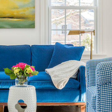 Cobalt blue family and living room