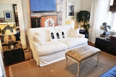 Eclectic Living Room Coffee Bag Ottoman