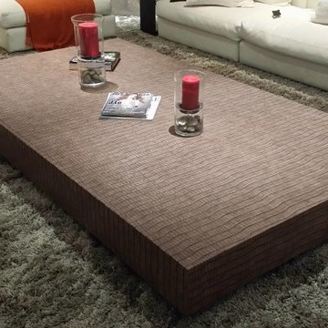 Coffee table with Leather architectural film.
