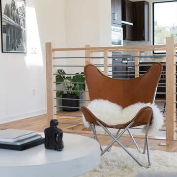 Cognac Leather Butterfly Chair in Silverlake Modern Home