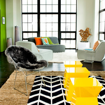 Colorful living room sitting area