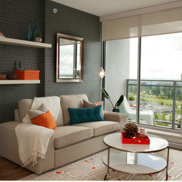 Colour living area in micro suite