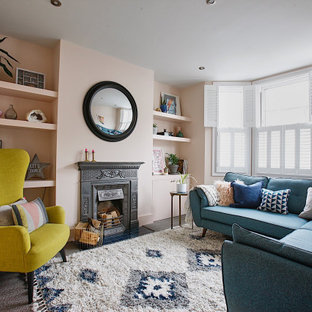 Colourful living room in this period terrace