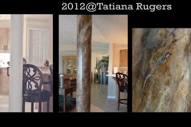 Column faux marble. Marbling