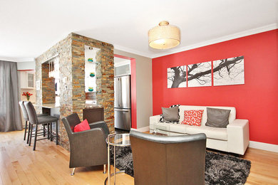 Minimalist living room photo in Ottawa