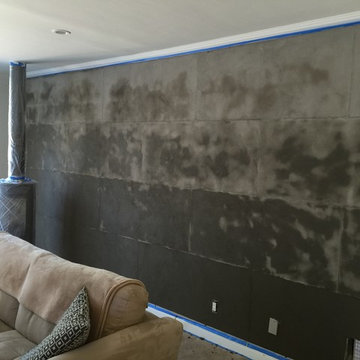 Concrete looking accent wall