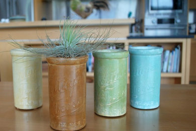 Concrete votive candle or tea light holder. Concrete plant pot. Indoor & outdoor