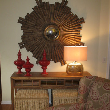 Console Table and Large Mirror Display