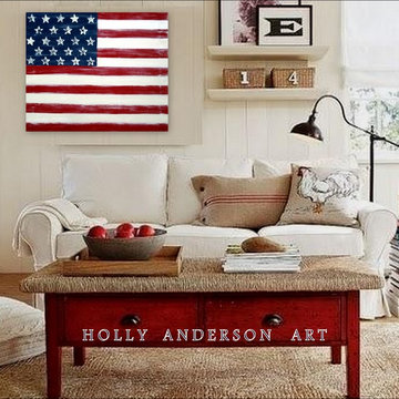 Contemporary Abstract Painting DISTRESSED AMERICANA