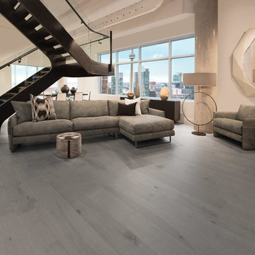 Contemporary & Sleek Gray Hardwood Flooring