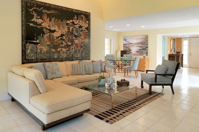 Trendy living room photo in Miami