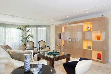 Living room - contemporary formal living room idea in Miami