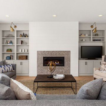 Contemporary fireplace living room