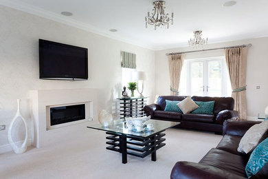 Design ideas for a contemporary living room in Glasgow.