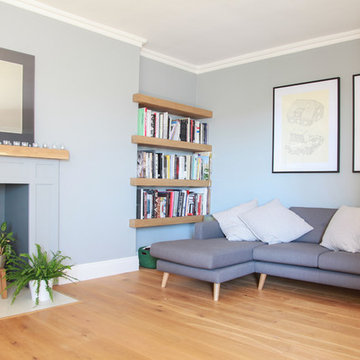Contemporary light grey living room