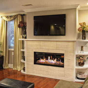 Contemporary linear fireplace