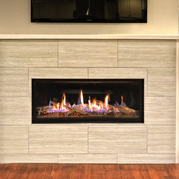 Contemporary linear fireplace
