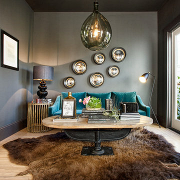 teal and grey lounge