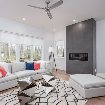 Contemporary Living Room in Charlotte's First Solar Community