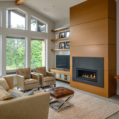 Trendy enclosed living room photo in Vancouver