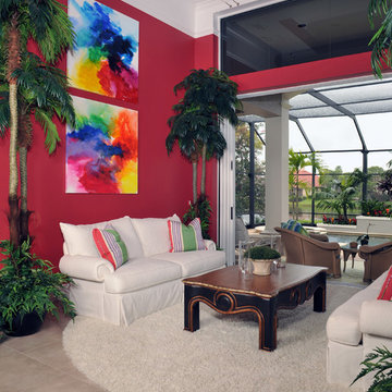Contemporary Living Room Remodel in Bonita Springs, Fl