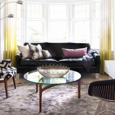 Living room - contemporary living room idea in Toronto with white walls