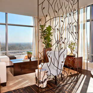 Example of a mid-sized trendy living room design in Los Angeles with no tv