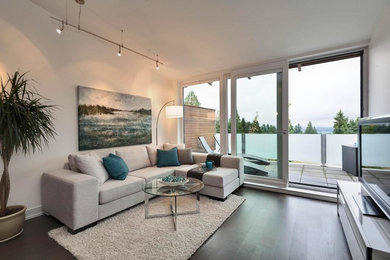 Inspiration for a contemporary open concept living room remodel in Vancouver