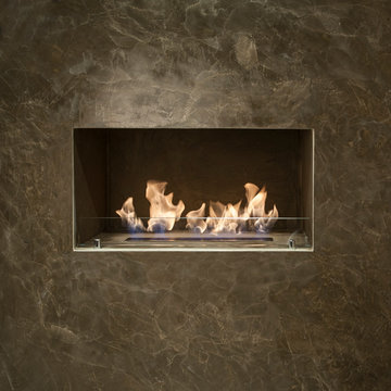 Contemporary Ribbon Fireplaces in living spaces