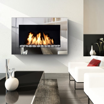 Contemporary Ribbon Fireplaces in living spaces