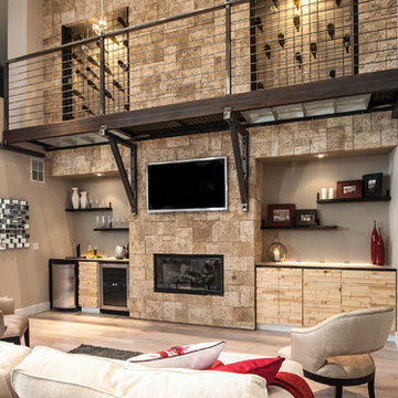 Contemporary Stone Living Room