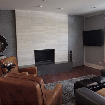 Contemporary Tile Fireplace