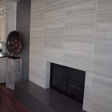 Contemporary Tile Fireplace