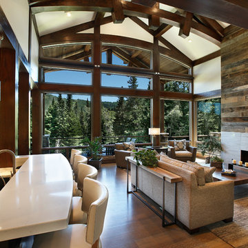 Contemporary Timber Frame Home: The Park City Residence - Living Room