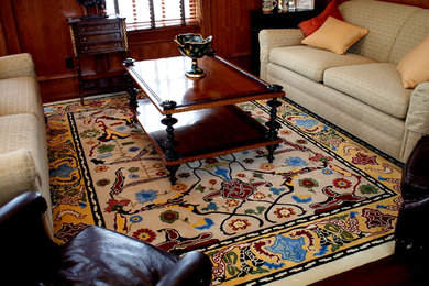 Contemporary twist on a traditional rug