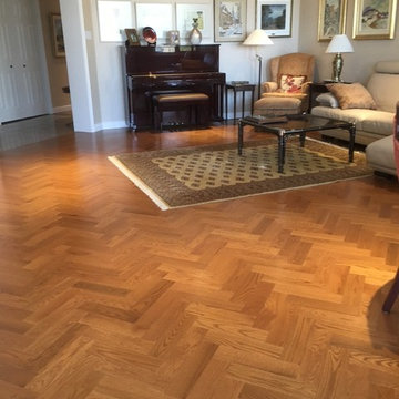 Copper Red Oak Hardwood Flooring - Living Room