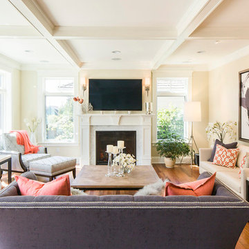 Coral & Grey Living Room
