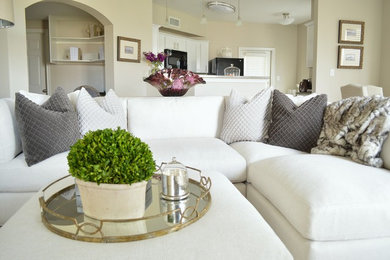 Example of a trendy living room design in Houston