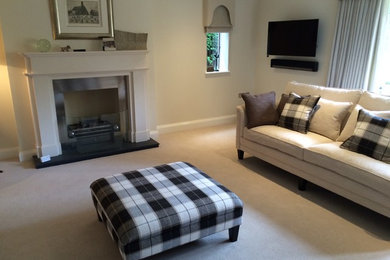 Design ideas for a classic living room in West Midlands.