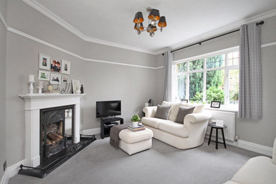 Design ideas for a modern living room in Cheshire.