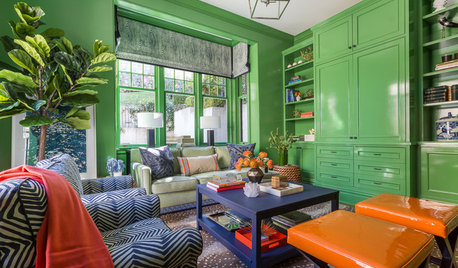 Room of the Day: Green Walls Raise the Energy in This Living Room