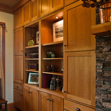 Craftsman Built-in Bookcase and Entertainment Center