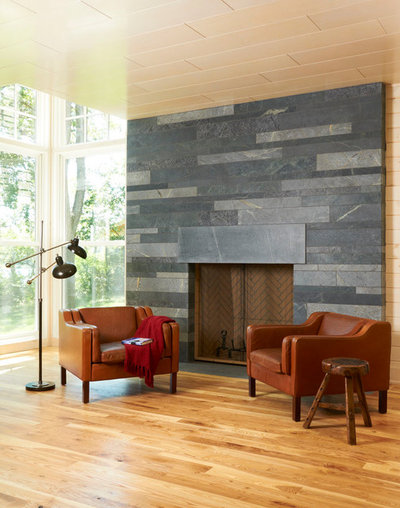 Moderno Salón by Ingrained Wood Studios