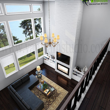 Creative Modern 3D Living Room Rendering