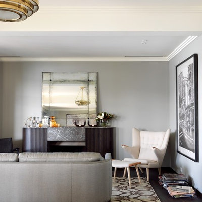 Trendy living room photo in Sydney with gray walls