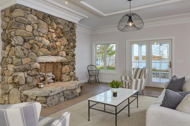 Elegant living room photo in Portland Maine